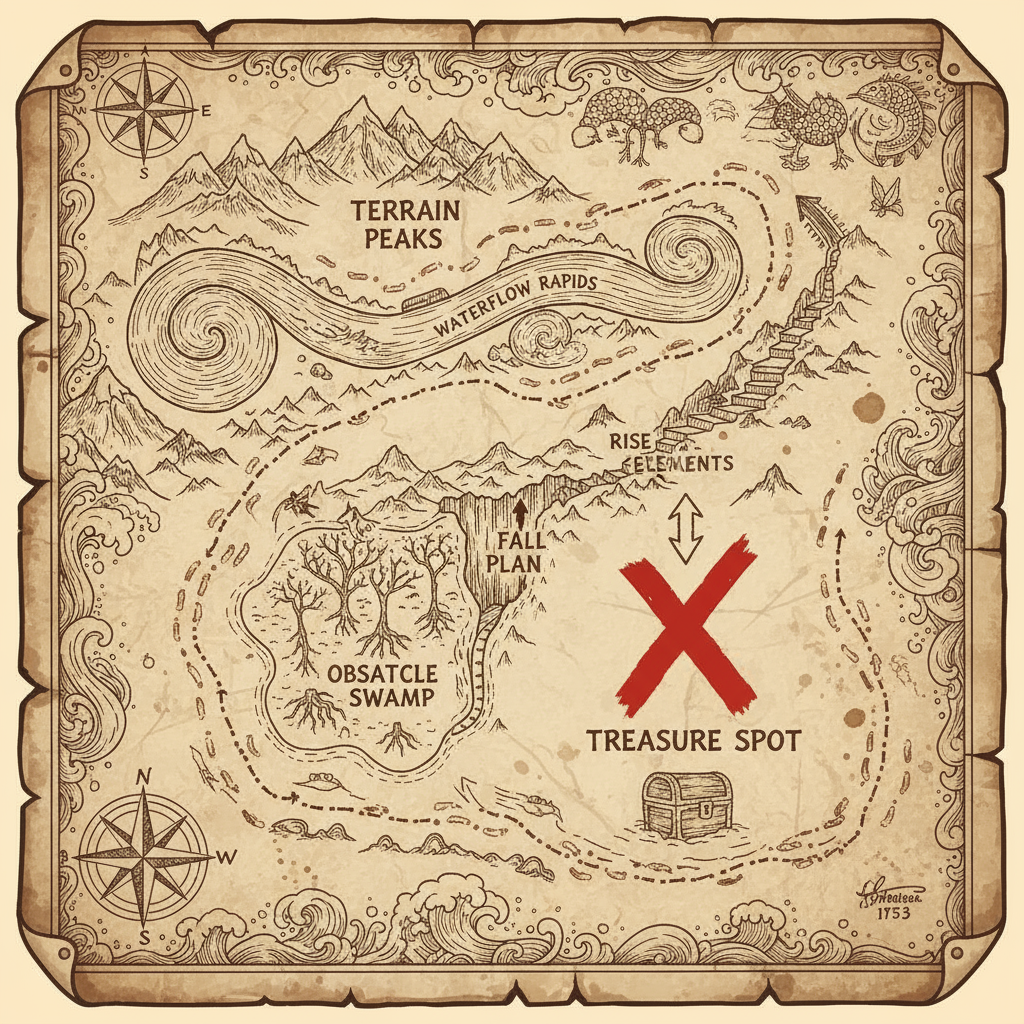 Treasure map logo